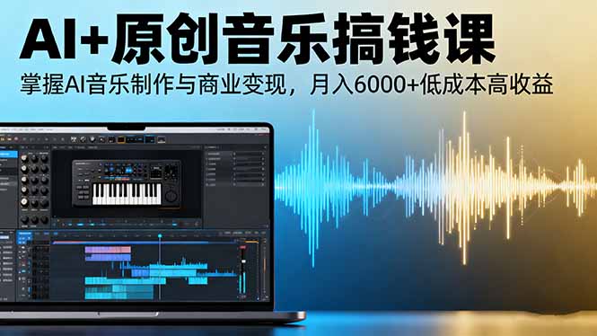 AI+原创音乐搞钱课：掌握AI音乐制作与商业变现，月入6000+低成本高收益-亿佰盟网