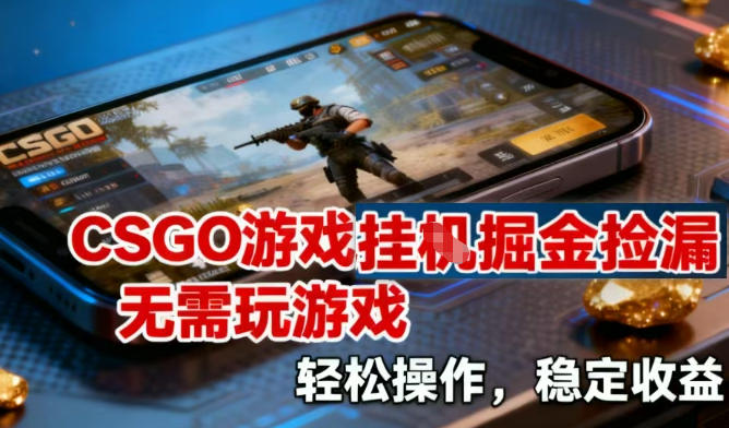 CSGO游戏挂G掘金捡漏，不需要玩游戏，操作简单，收益稳定【揭秘】-亿佰盟网