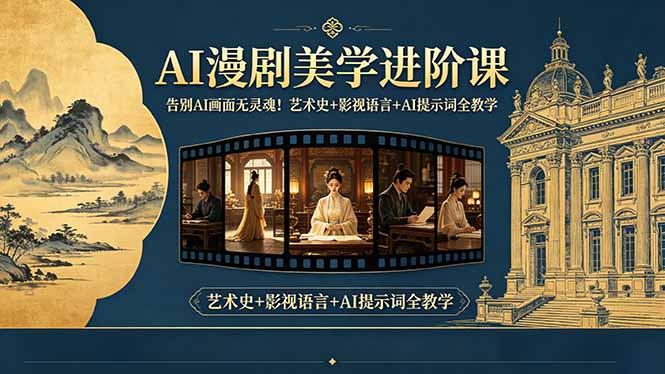 告别AI画面无灵魂！AI漫剧美学进阶课-更新，艺术史+影视语言+AI提示词全教学-亿起创业网-副业兼职月入过万-自媒体、引流推广、网赚项目、短视频、技术教程等创业项目资源