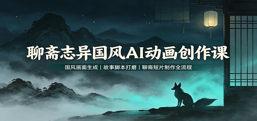 聊斋志异国风AI动画创作课:国风画面生成,故事脚本打磨,聊斋短片制作全流程-亿起创业网-副业兼职月入过万-自媒体、引流推广、网赚项目、短视频、技术教程等创业项目资源