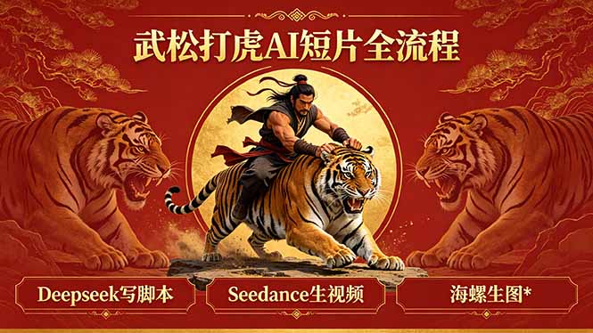 武松打虎AI短片全流程：Deepseek写脚本+Seedance生视频+海螺生图-亿起创业网-副业兼职月入过万-自媒体、引流推广、网赚项目、短视频、技术教程等创业项目资源