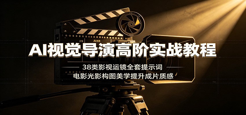 AI视觉导演高阶实战教程：38类影视运镜全套提示词，电影光影构图美学提升成片质感-亿起创业网-副业兼职月入过万-自媒体、引流推广、网赚项目、短视频、技术教程等创业项目资源