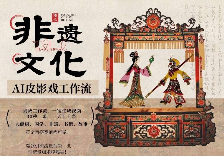 AI一键生成民俗文化非遗皮影戏视频，一刀不剪无需剪辑，30S一条，一天上百条，流量财富嘎嘎猛-亿佰盟网