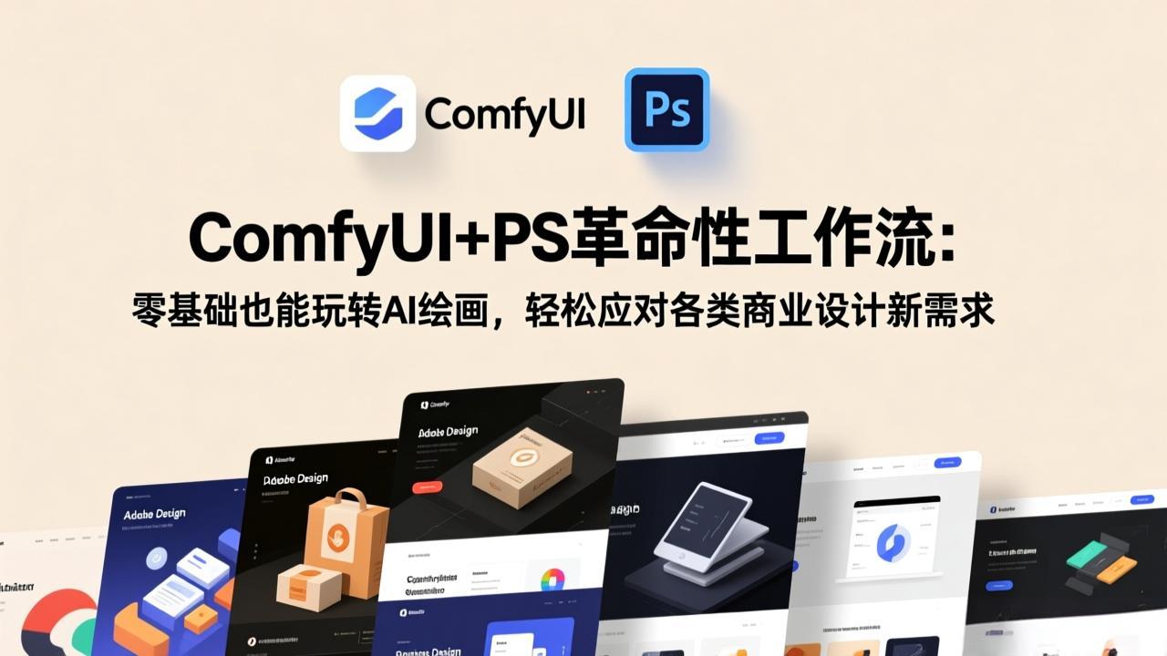 ComfyUI+PS革命性工作流：零基础也能玩转AI绘画，轻松应对各类商业设计新需求-亿佰盟网