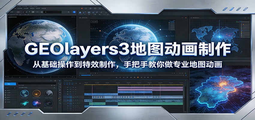 GEOlayers3地图动画制作：从基础操作到特效制作，手把手教你做专业地图动画-亿佰盟网