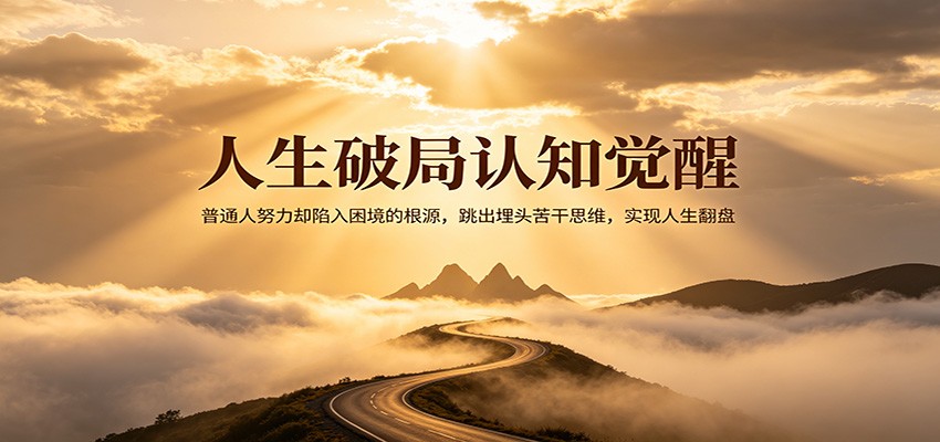 人生破局认知觉醒，普通人努力却陷入困境的根源，跳出埋头苦干思维，实现人生翻盘-亿起创业网-副业兼职月入过万-自媒体、引流推广、网赚项目、短视频、技术教程等创业项目资源