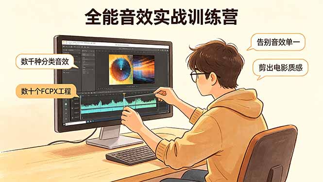 全能音效实战训练营：数千种分类音效+数十个FCPX工程，告别音效单一，剪出电影质感-亿起创业网-副业兼职月入过万-自媒体、引流推广、网赚项目、短视频、技术教程等创业项目资源