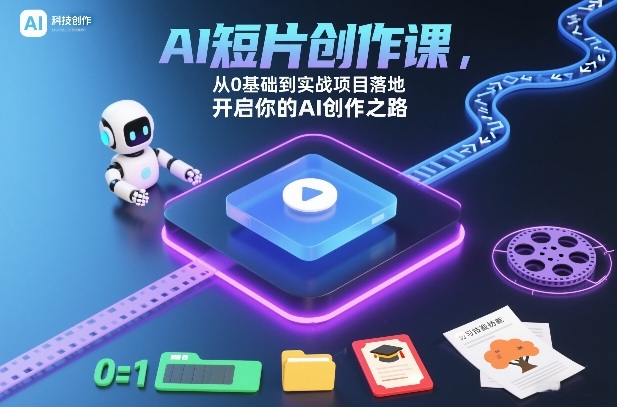 AI短片创作课，从0基础到实战项目落地，开启你的AI创作之路(更新0411)-亿起创业网-副业兼职月入过万-自媒体、引流推广、网赚项目、短视频、技术教程等创业项目资源