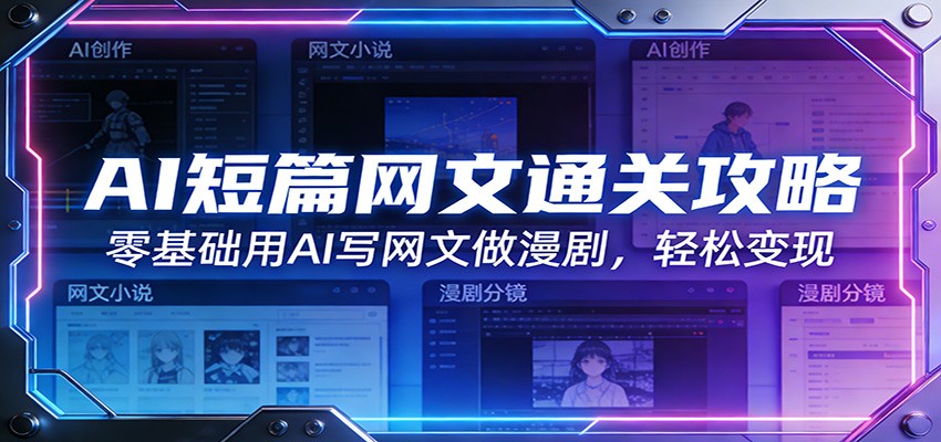 AI短篇网文通关攻略：零基础用AI写网文做漫剧，轻松变现-亿佰盟网