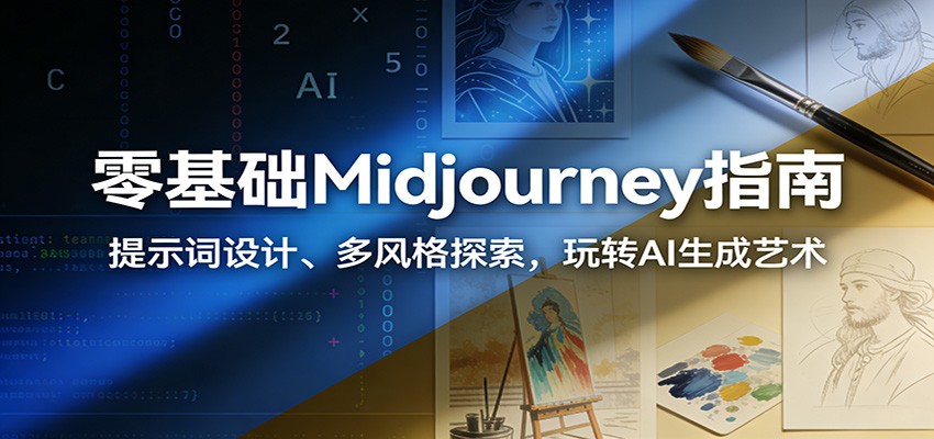 零基础Midjourney指南：提示词设计、多风格探索，玩转AI生成艺术-亿佰盟网