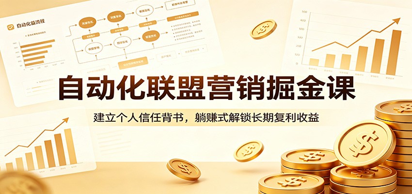 自动化联盟营销掘金课：建立个人信任背书，躺赚式解锁长期复利收益-亿起创业网-副业兼职月入过万-自媒体、引流推广、网赚项目、短视频、技术教程等创业项目资源