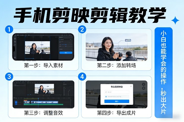 手机剪映剪辑教学，小白也能学会的操作，秒出大片-亿佰盟网