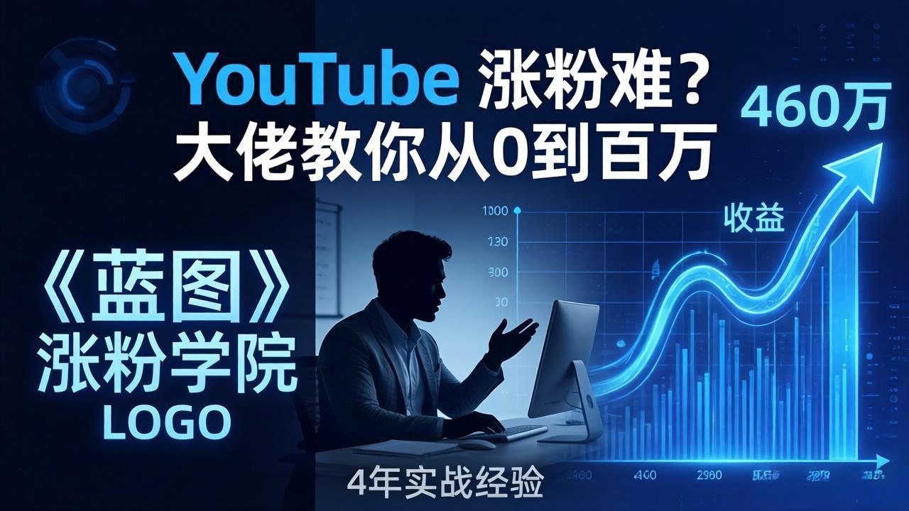YouTube 涨粉难？《蓝图涨粉学院》：4 年赚 460 万的大佬教策略，从0到百万有路径！-亿起创业网-副业兼职月入过万