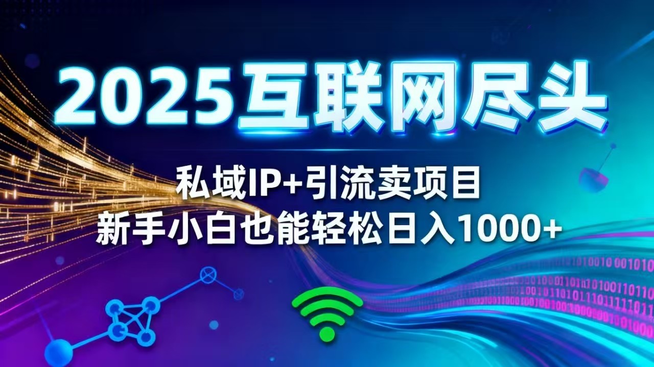 2025网创尽头王炸项目！私域 IP + 精准引流，新手小白在家躺赚日入 1000+-亿佰盟网