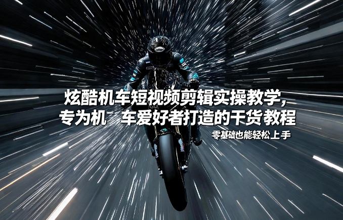 炫酷机车短视频剪辑实操教学，专为机车爱好者打造的干货教程，零基础也能轻松上手-亿佰盟网