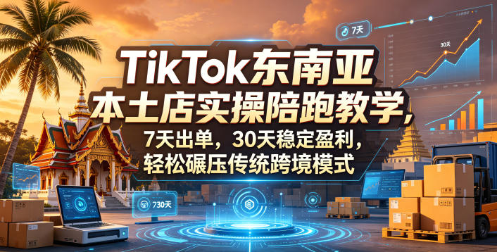 TikTok东南亚本土店实操陪跑教学，7天出单，30天稳定盈利，轻松碾压传统跨境模式(更新0516)-亿起创业网-副业兼职月入过万-自媒体、引流推广、网赚项目、短视频、技术教程等创业项目资源