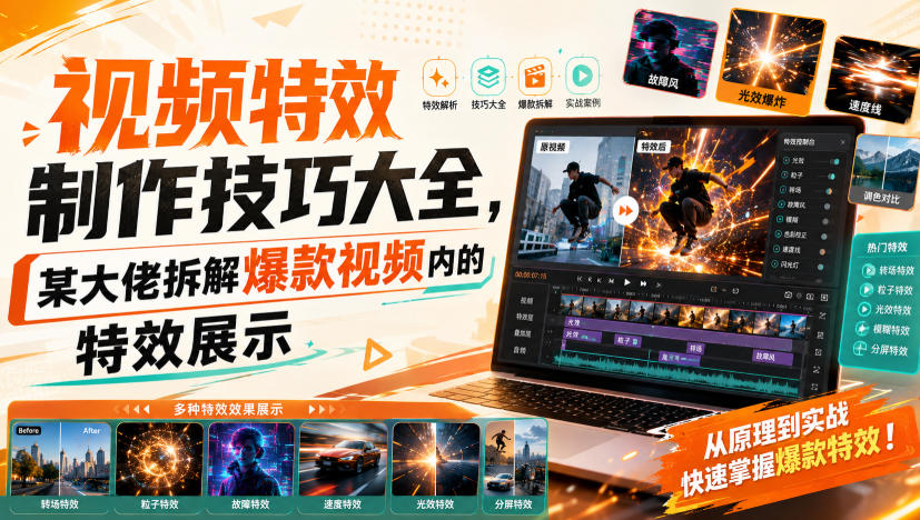视频特效制作技巧大全，某大佬拆解爆款视频内的特效展示-亿起创业网-副业兼职月入过万-自媒体、引流推广、网赚项目、短视频、技术教程等创业项目资源
