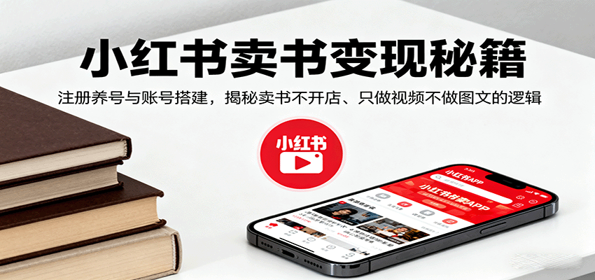 小红书卖书变现秘籍，注册养号与账号搭建，揭秘卖书不开店、只做视频不做图文的逻辑-亿佰盟网