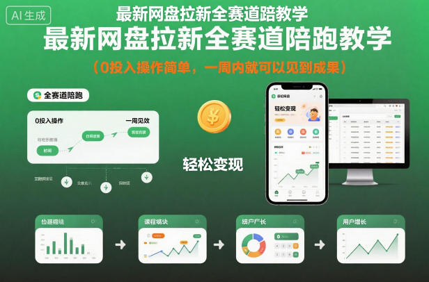 最新网盘拉新全赛道陪跑教学，0投入操作简单，一周内就可以见到成果-亿佰盟网