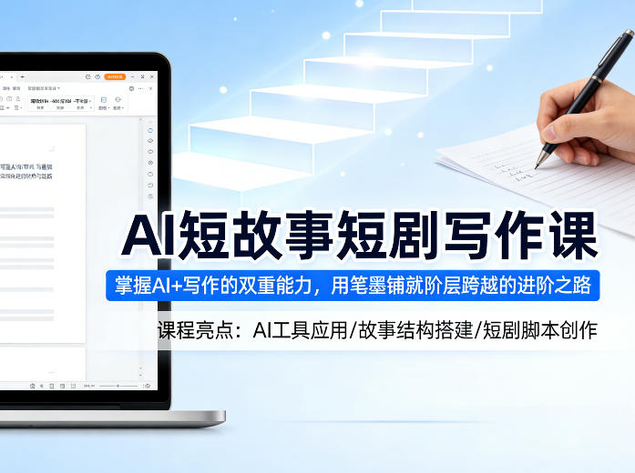 AI短故事短剧写作课，掌握AI+写作的双重能力，用笔墨铺就阶层跨越的进阶之路-亿起创业网-副业兼职月入过万-自媒体、引流推广、网赚项目、短视频、技术教程等创业项目资源