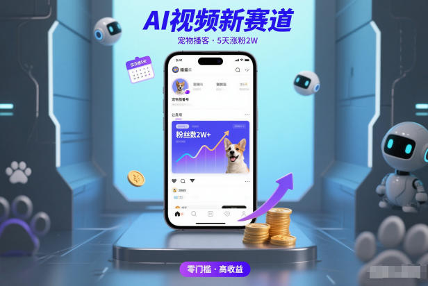 AI视频新赛道，宠物播客仅注册5天涨粉2W，收益非常可观-亿佰盟网