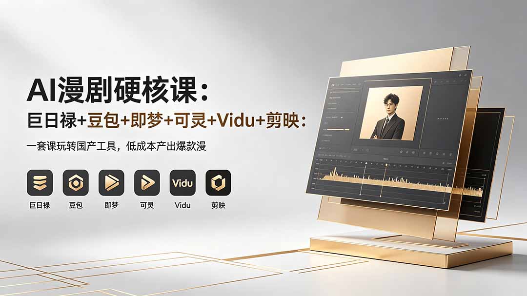 AI漫剧硬核课：巨日禄+豆包+即梦+可灵+Vidu+剪映：一套课玩转国产工具，低成本产出爆款漫剧-亿起创业网-副业兼职月入过万-自媒体、引流推广、网赚项目、短视频、技术教程等创业项目资源