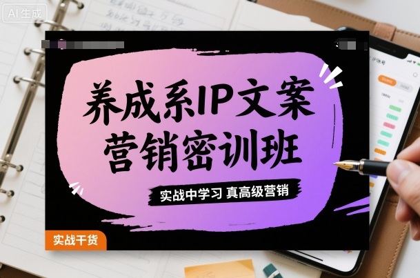 养成系IP文案营销密训班，实战中学习真高级营销-亿佰盟网