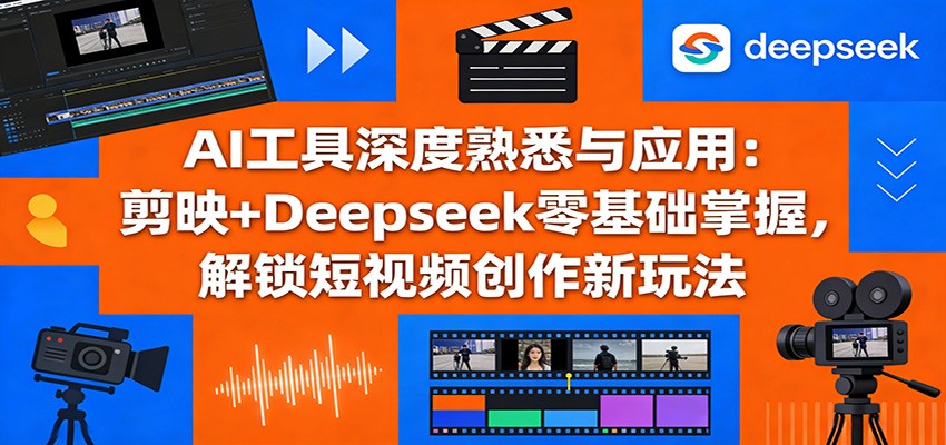 AI工具深度熟悉与应用：剪映+Deepseek零基础掌握，解锁短视频创作新玩法-亿佰盟网