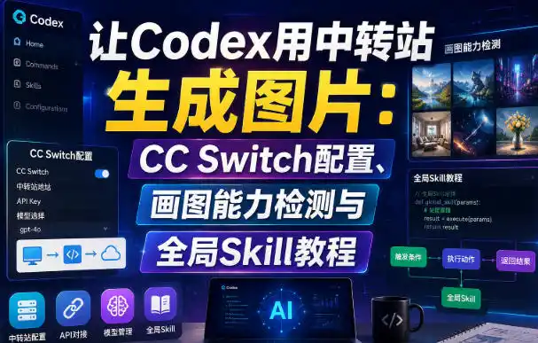 让Codex用中转站生成图片：CC Switch配置、画图能力检测与全局Skill教程-亿起创业网-副业兼职月入过万-自媒体、引流推广、网赚项目、短视频、技术教程等创业项目资源