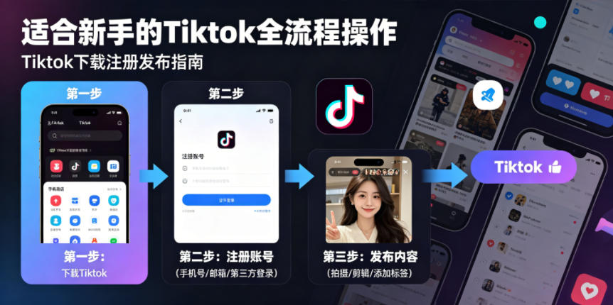 Tiktok下载注册发布，适合新手的Tiktok全流程操作-亿起创业网-副业兼职月入过万-自媒体、引流推广、网赚项目、短视频、技术教程等创业项目资源