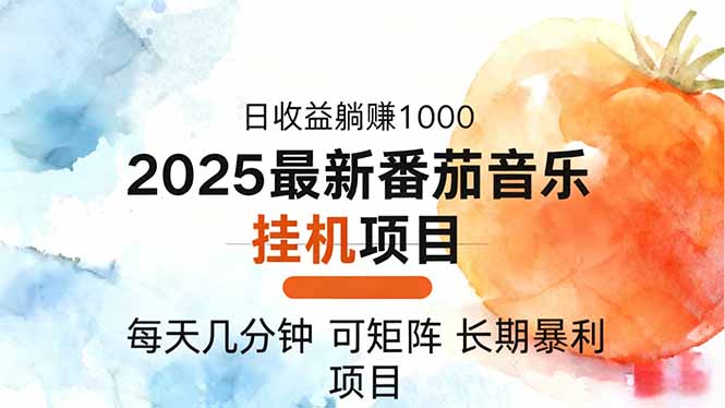 2025年最新番茄音乐人挂机项目，每天几分钟，月入1000＋，可矩阵，一台…-亿佰盟网