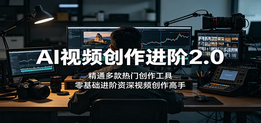 AI视频创作进阶2.0：精通多款热门创作工具，零基础进阶资深视频创作高手-亿起创业网-副业兼职月入过万-自媒体、引流推广、网赚项目、短视频、技术教程等创业项目资源