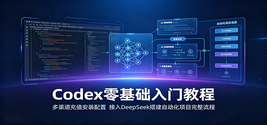 Codex零基础入门教程：多渠道充值安装配置，接入DeepSeek搭建自动化项目完整流程-亿起创业网-副业兼职月入过万-自媒体、引流推广、网赚项目、短视频、技术教程等创业项目资源