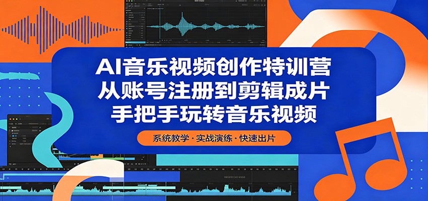 AI音乐视频创作特训营：从账号注册到剪辑成片，手把手玩转音乐视频-亿起创业网-副业兼职月入过万-自媒体、引流推广、网赚项目、短视频、技术教程等创业项目资源