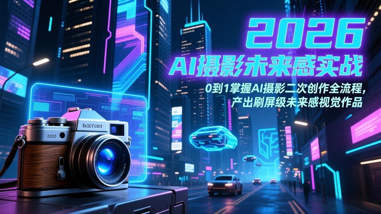 2026 AI摄影未来感实战：0到1掌握AI摄影二次创作全流程，产出刷屏级未来感视觉作品-亿佰盟网