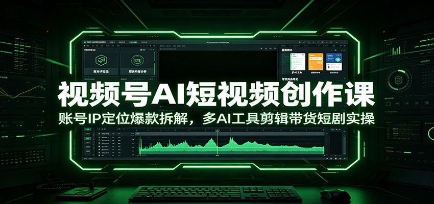 视频号AI短视频创作课：账号IP定位爆款拆解，多AI工具剪辑带货短剧实操-亿起创业网-副业兼职月入过万-自媒体、引流推广、网赚项目、短视频、技术教程等创业项目资源