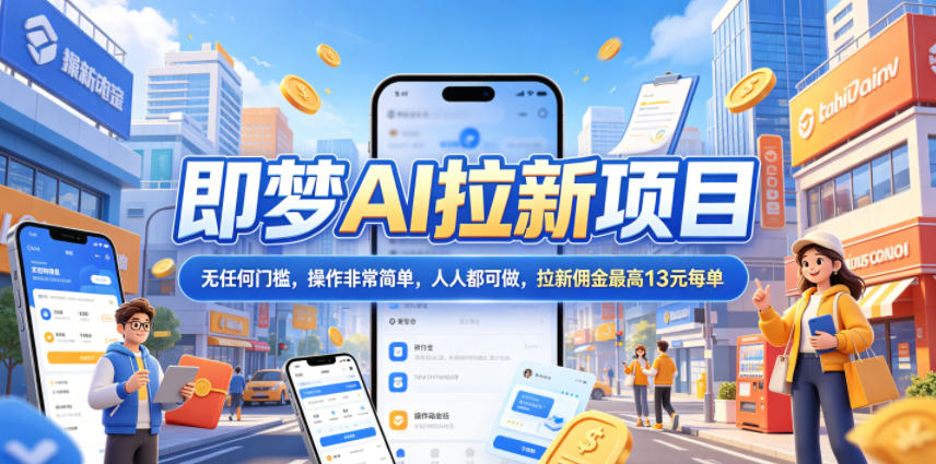 2026年即梦AI拉新项目最新玩法，无任何门槛，操作非常简单，人人都可做，拉新佣金最高13米每单(更新07月25日)-亿起创业网-副业兼职月入过万-自媒体、引流推广、网赚项目、短视频、技术教程等创业项目资源