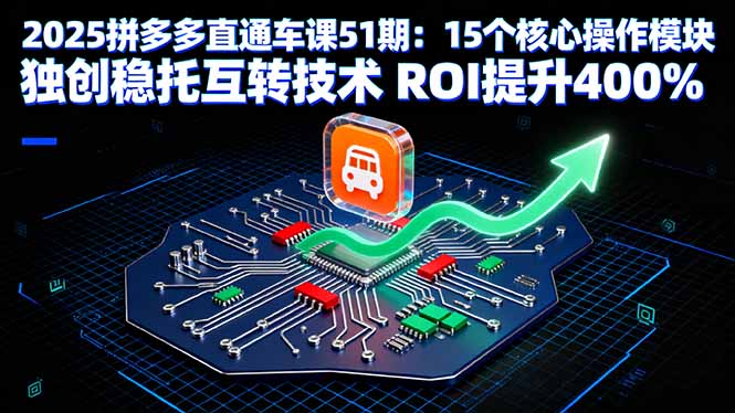 2025拼多多直通车课51期：15个核心操作模块 独创稳托互转技术 ROI提升400%-亿佰盟网
