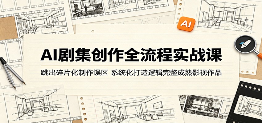 AI剧集创作全流程实战课：跳出碎片化制作误区，系统化打造逻辑完整成熟影视作品-亿起创业网-副业兼职月入过万-自媒体、引流推广、网赚项目、短视频、技术教程等创业项目资源