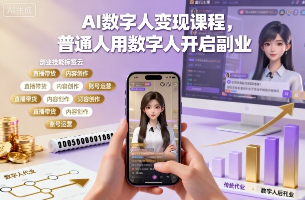 AI数字人变现课程，普通人用数字人开启副业-亿佰盟网