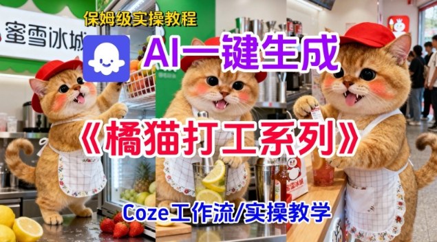 Coze扣子工作流一键生成胖橘猫打工短视频，保姆级实操搭建教学-亿佰盟网