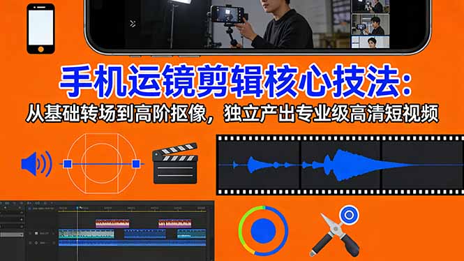 手机运镜 剪辑核心技法：从基础转场到高阶抠像，独立产出专业级高清短视频-亿佰盟网