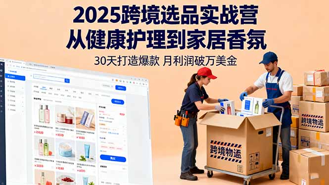 2025跨境选品实战营:从健康护理到家居香氛,30天打造爆款,月利润破万美金-亿佰盟网