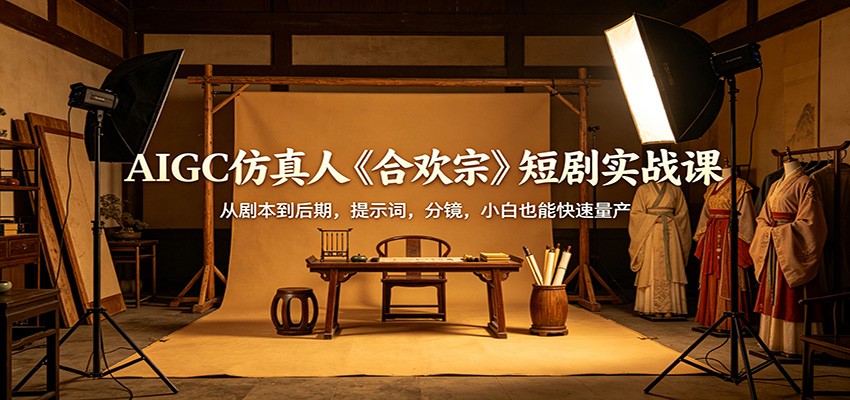 AIGC仿真人《合欢宗》短剧实战课：从剧本到后期，提示词，分镜，小白也能快速量产-亿起创业网-副业兼职月入过万-自媒体、引流推广、网赚项目、短视频、技术教程等创业项目资源