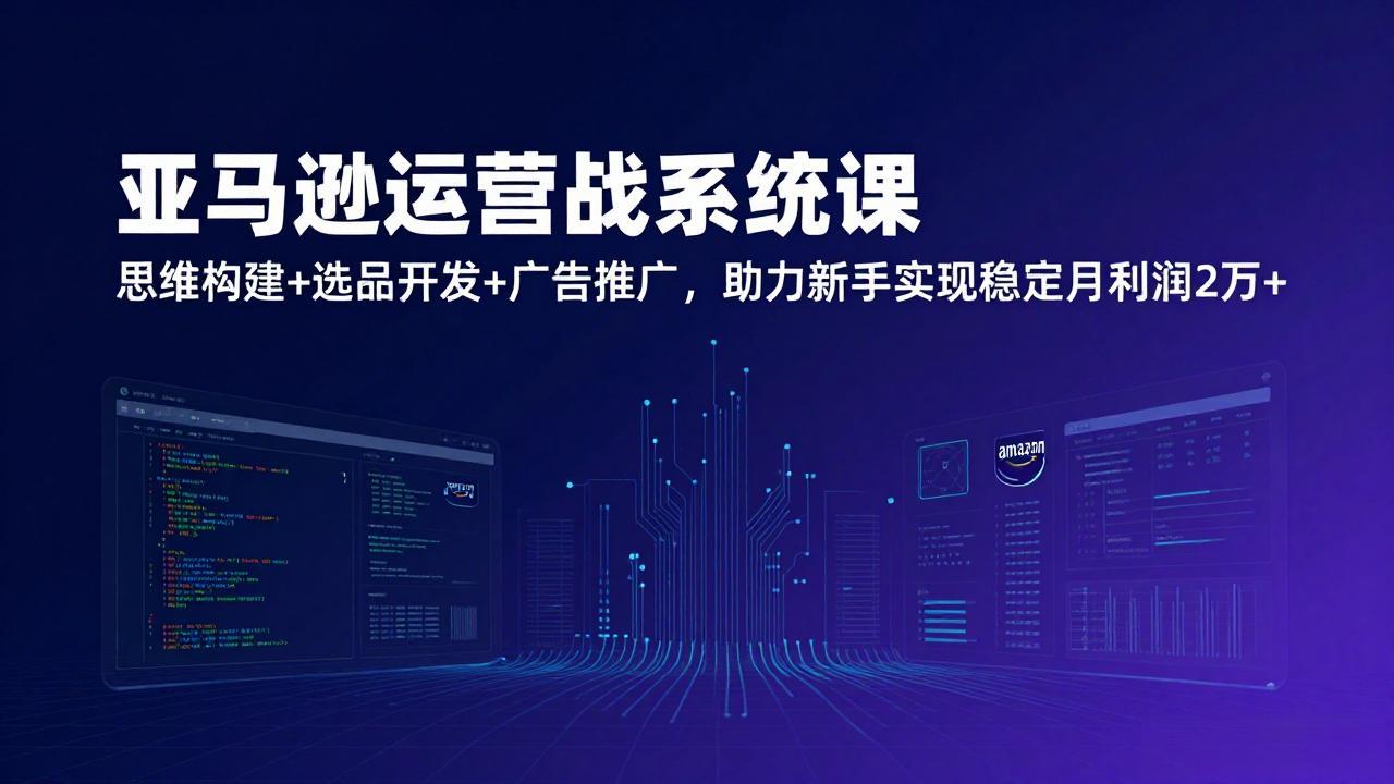 亚马逊运营实战系统课，思维构建+选品开发+广告推广，助力新手实现稳定月利润2万+(更新-亿佰盟网