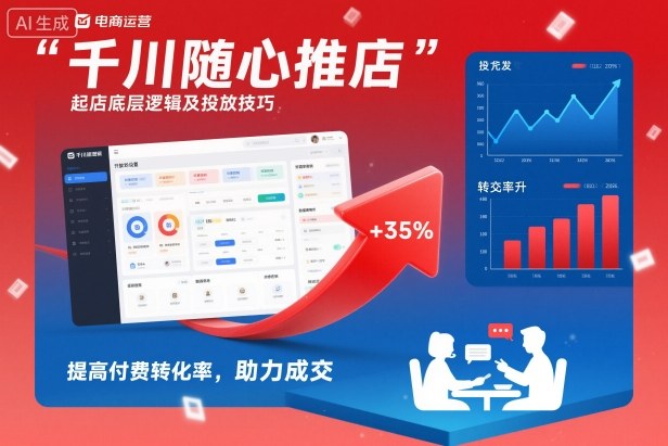 千川随心推起店底层逻辑及投放技巧，提高付费转化率，助力成交-亿佰盟网
