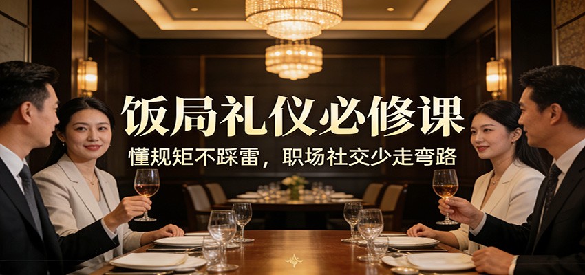 公众号收费文章：《饭局礼仪必修课：懂规矩不踩雷，职场社交少走弯路》-亿佰盟网