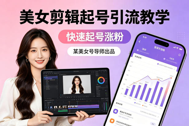 某美女号导师出品：美女剪辑起号引流教学，快速起号涨粉-亿起创业网-副业兼职月入过万-自媒体、引流推广、网赚项目、短视频、技术教程等创业项目资源