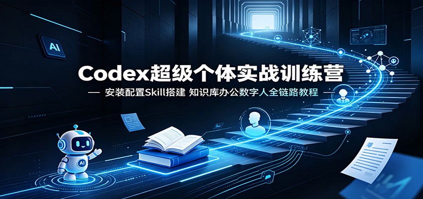 Codex超级个体实战训练营：安装配置Skill搭建，知识库办公数字人全链路教程-亿起创业网-副业兼职月入过万-自媒体、引流推广、网赚项目、短视频、技术教程等创业项目资源