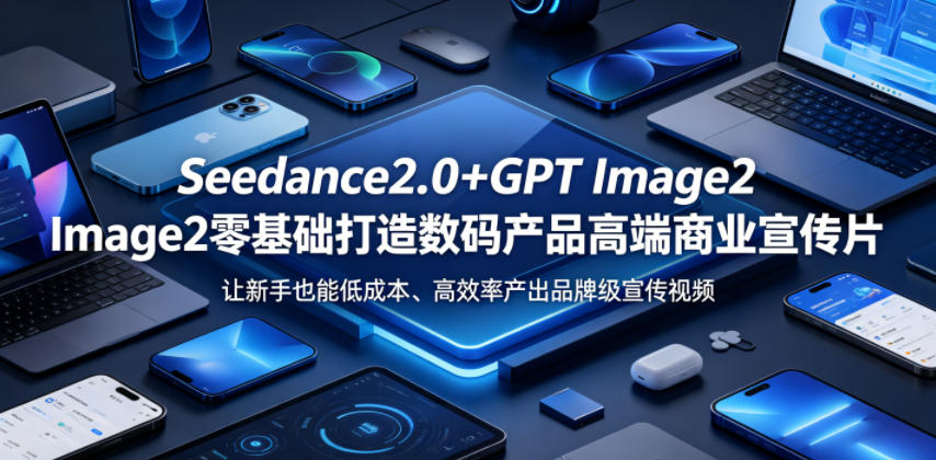 Seedance2.0+GPT Image2零基础打造数码产品高端商业宣传片，让新手也能低成本、高效率产出品牌级宣传视频-亿起创业网-副业兼职月入过万-自媒体、引流推广、网赚项目、短视频、技术教程等创业项目资源